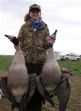 Succes on first goose hunt. She got them!!